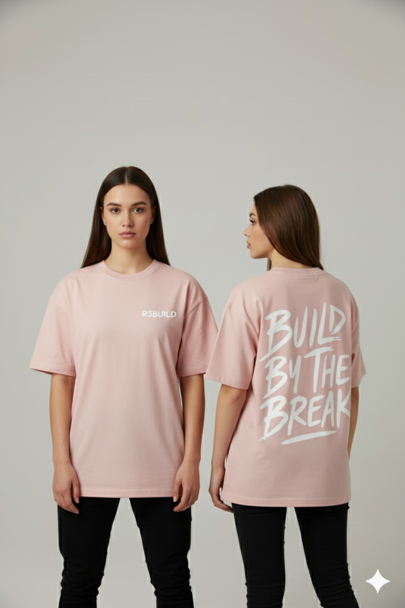 Oversize Break Tee – Soft Rose