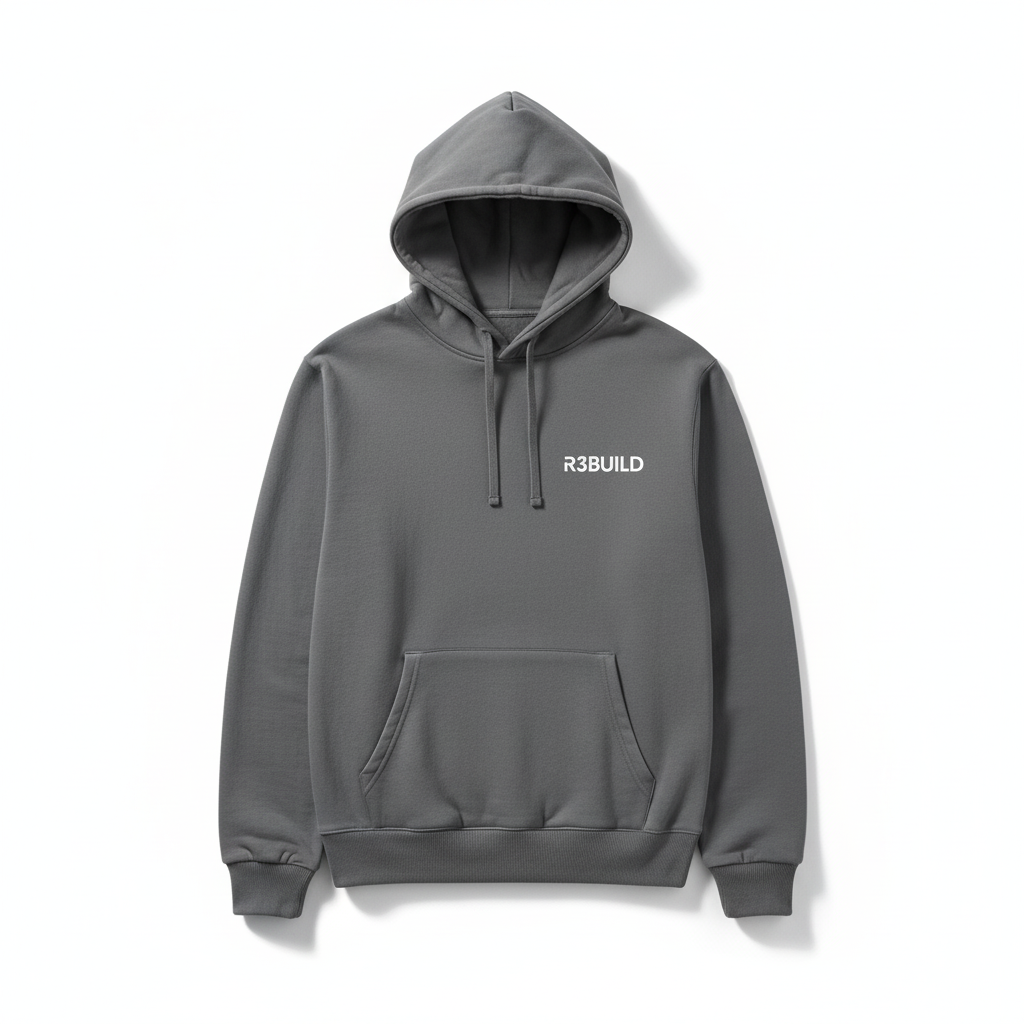 R3BUILD Break Hoodie – Ash Gray Edition