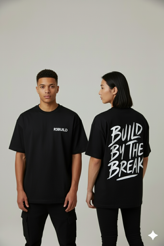 Oversize Break Tee – Shadow Black